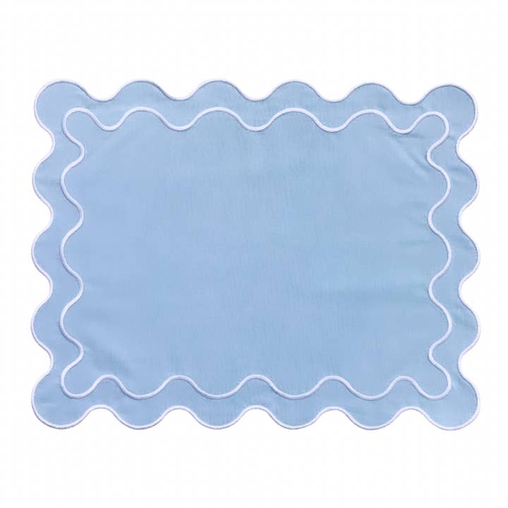 SQUIGGLE PLACEMATS, LIGHT BLUE (SET OF 4) for wholesale by Mason Maison