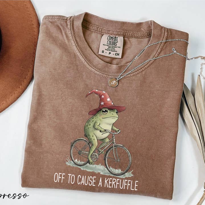 Comfort Colors Off To Cause A Kerfuffle Shirt,Funny Frog Tee for wholesale by Teedico