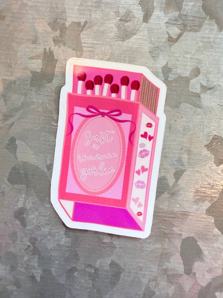 Romance Girlie matchbook waterproof sticker|romance sticker for wholesale by Typo Lettering Co