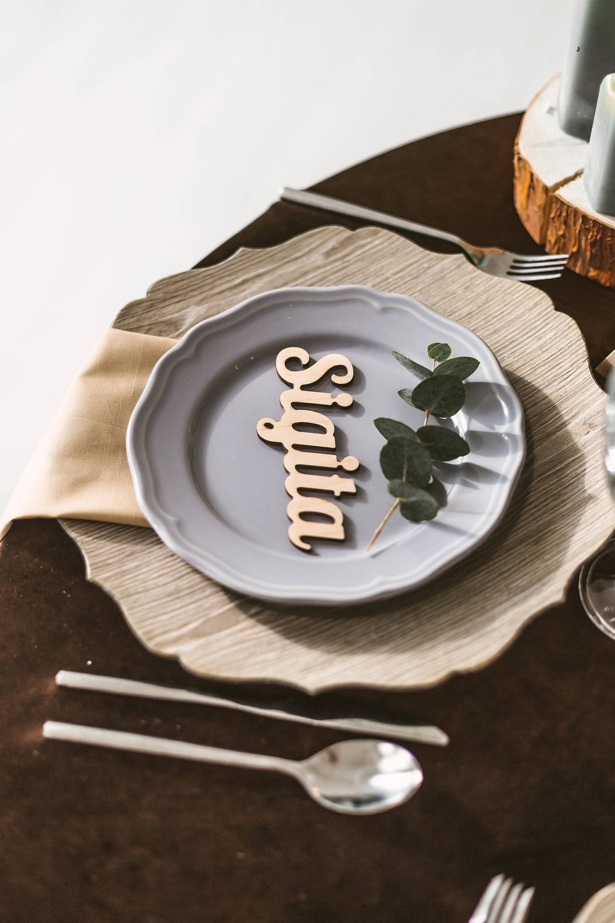 Woodinout - Wholesale Place Card / Place Holder - Wedding favor tags, Seating chart name tags,3