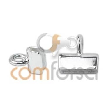 Terminale di chiusura piatto 9x2,5mm (interno) in argento 925 per la vendita all'ingrosso da parte di COM FORSA SL