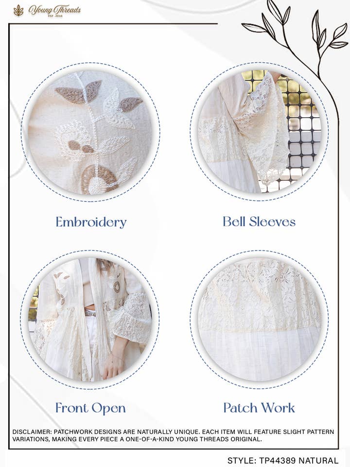 Young Threads - Wholesale Kimono - Women's - Western Boho Chic: Motif Embroidered Denim Long Shrug (NEW)5