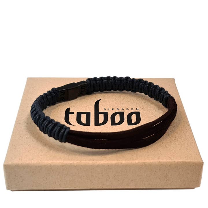 Taboo Herenarmband Mark Small, Black/Brown for engroshandel hos TABOO Sieraden