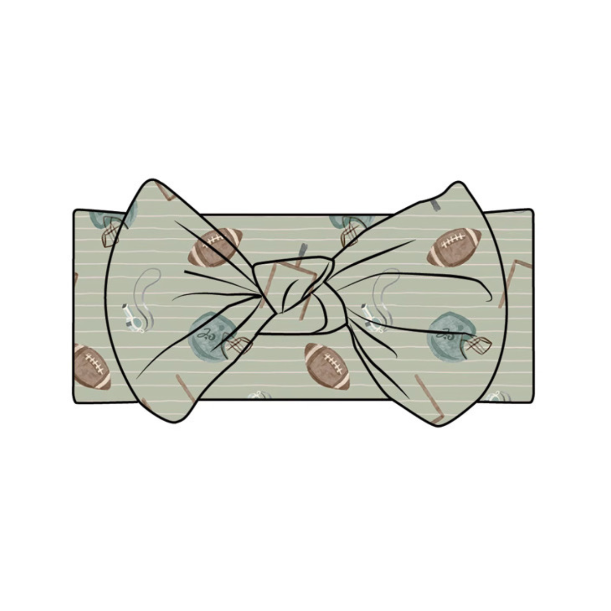 Emi Lei - Wholesale Fashion Headband - Baby - Bamboo Adjustable Headband Bow - Football0