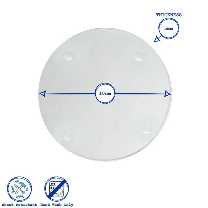 Rinkit Ltd – wholesale Coasters – Round Glass Coaster - 10cm - By Harbour Housewares5