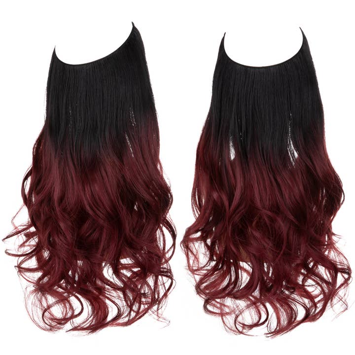 AK Brand - Wholesale Hair Extensions - 18 inch One-piece Wavy Curly Synthetic Hairpieces for Women