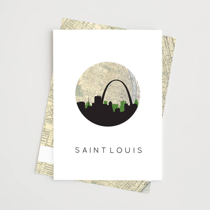 Missouri City Skyline Greeting Card | Multiple Cities for wholesale by Paperfinch Design