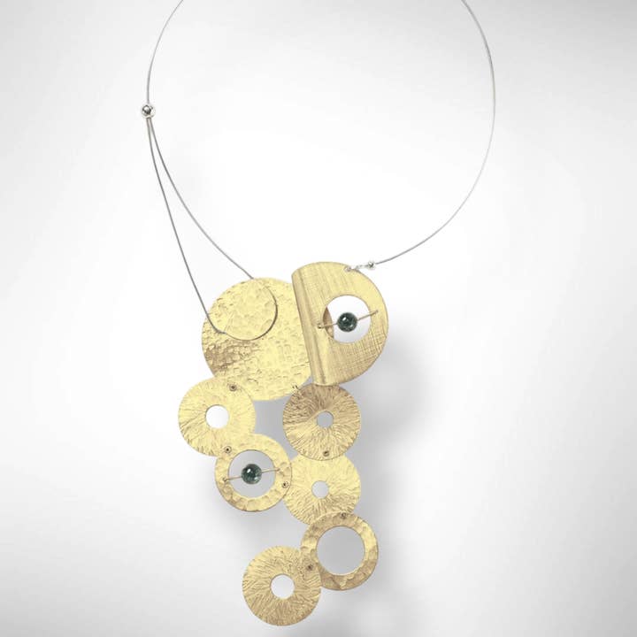 AXIS 8 Large Focal Statement Necklace with Front Closure for wholesale by Chick Boss LLC