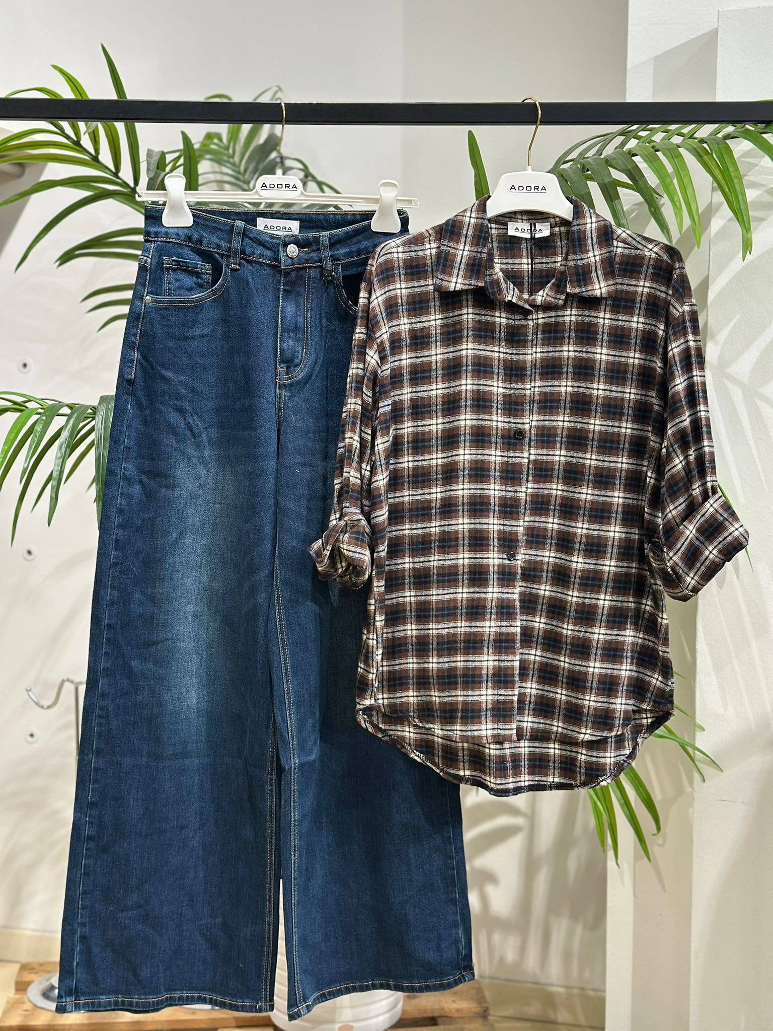 ADORA - Wholesale Button Down Shirt - Women's - Oversized Checkered Shirt