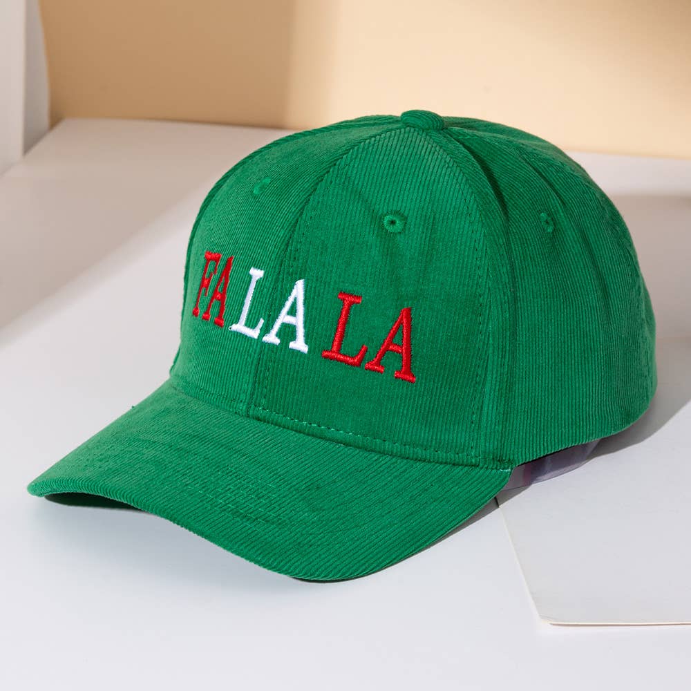 Sensibling Corp. - Wholesale Baseball Cap - Women's - FA LA LA Message Embroidered Five Panel Canvas Snapback Baseball Cap1