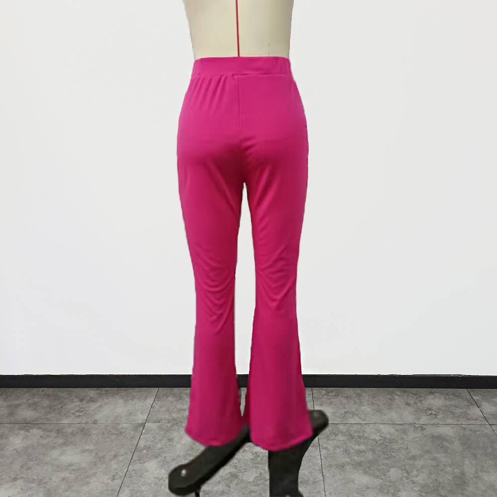 HIDDENBRAND - Wholesale Pants - Women's - Slim thin flared trousers slit pant5