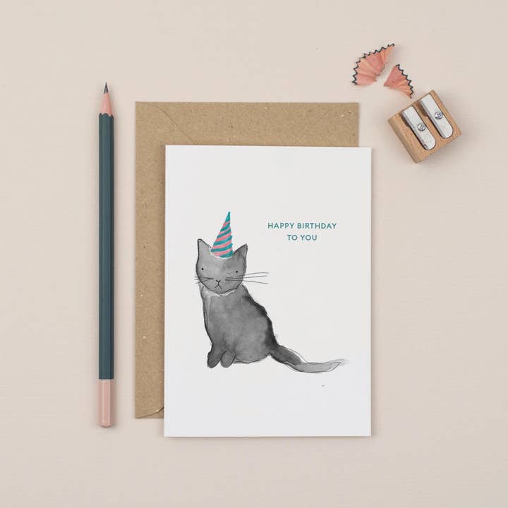 Plewsy - Vendita all'ingrosso Biglietti di auguri - Biglietto di auguri di buon compleanno con gatto