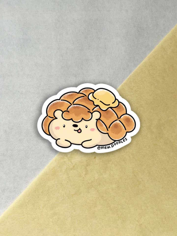 Bolo Hog Pineapple Bun Vinyl Sticker for wholesale by Mew Doodles