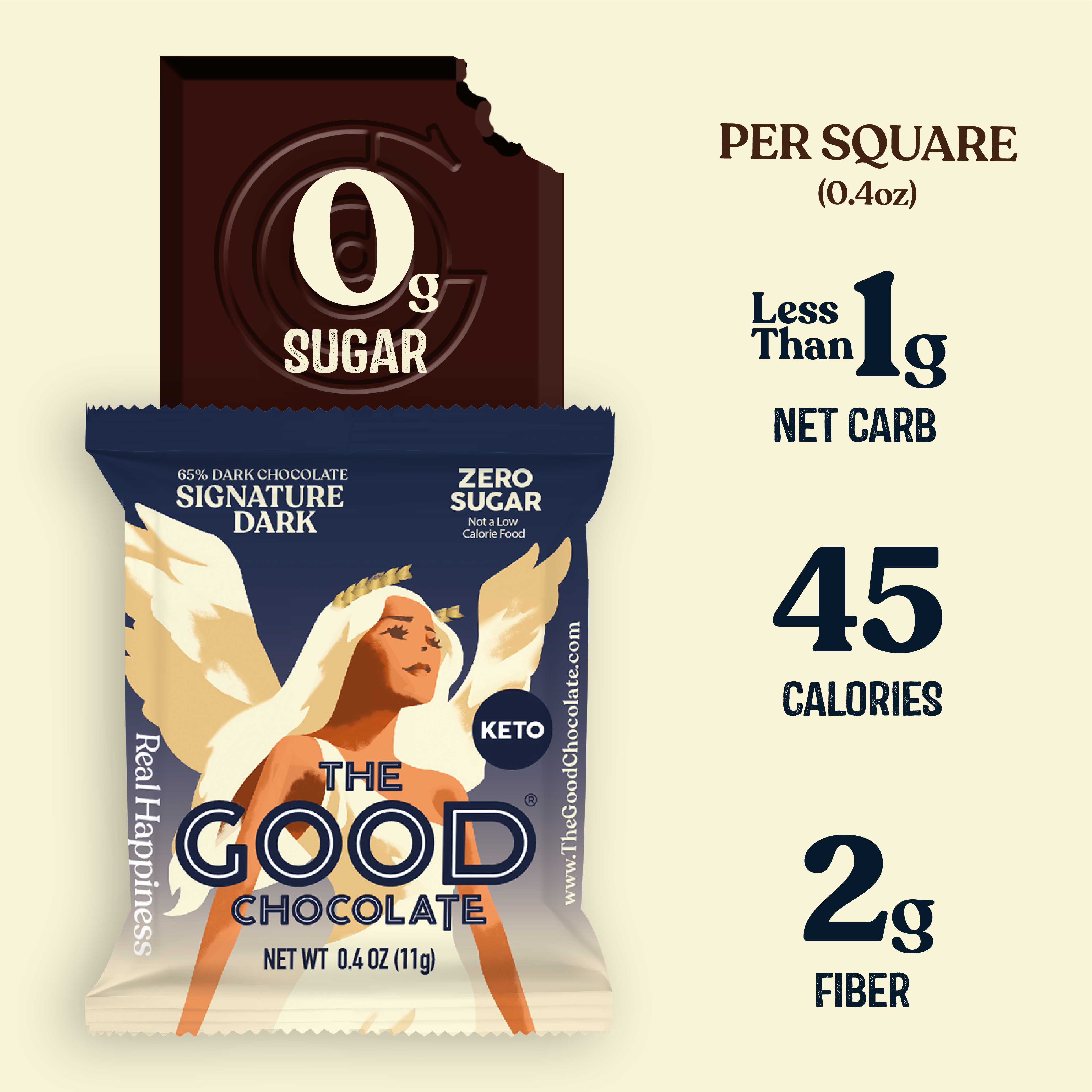 The Good Chocolate - Wholesale Chocolate Bar - Signature Dark Chocolate Square / 0.4 oz1