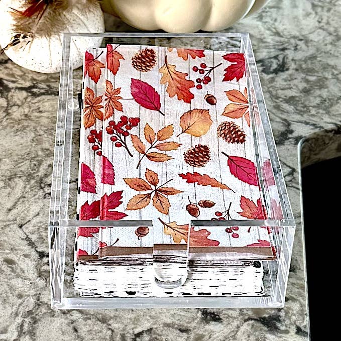 Clear Acrylic Guest Towel Napkin Holder for wholesale by CJ Gift Goddess