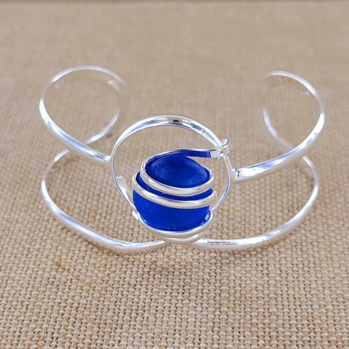 Sadie Green's Jewelry - Vendita all'ingrosso Bracciale a polsino - Bracciale a polsino in vetro marino coltivato XCDR-CB20-SG4