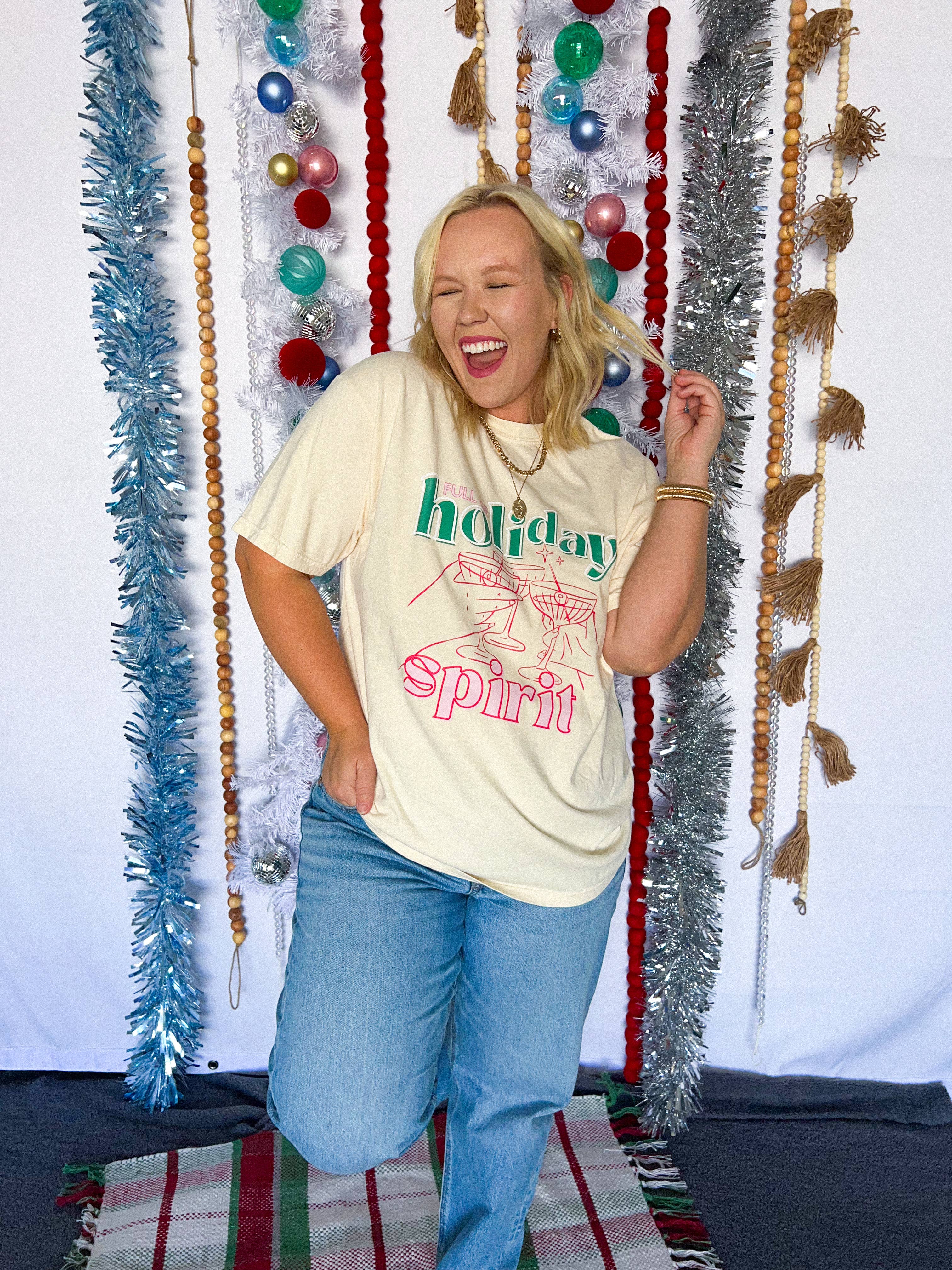 Banks & Co. - Wholesale Screen Printed T-Shirt - Unisex - full of holiday spirit graphic tee