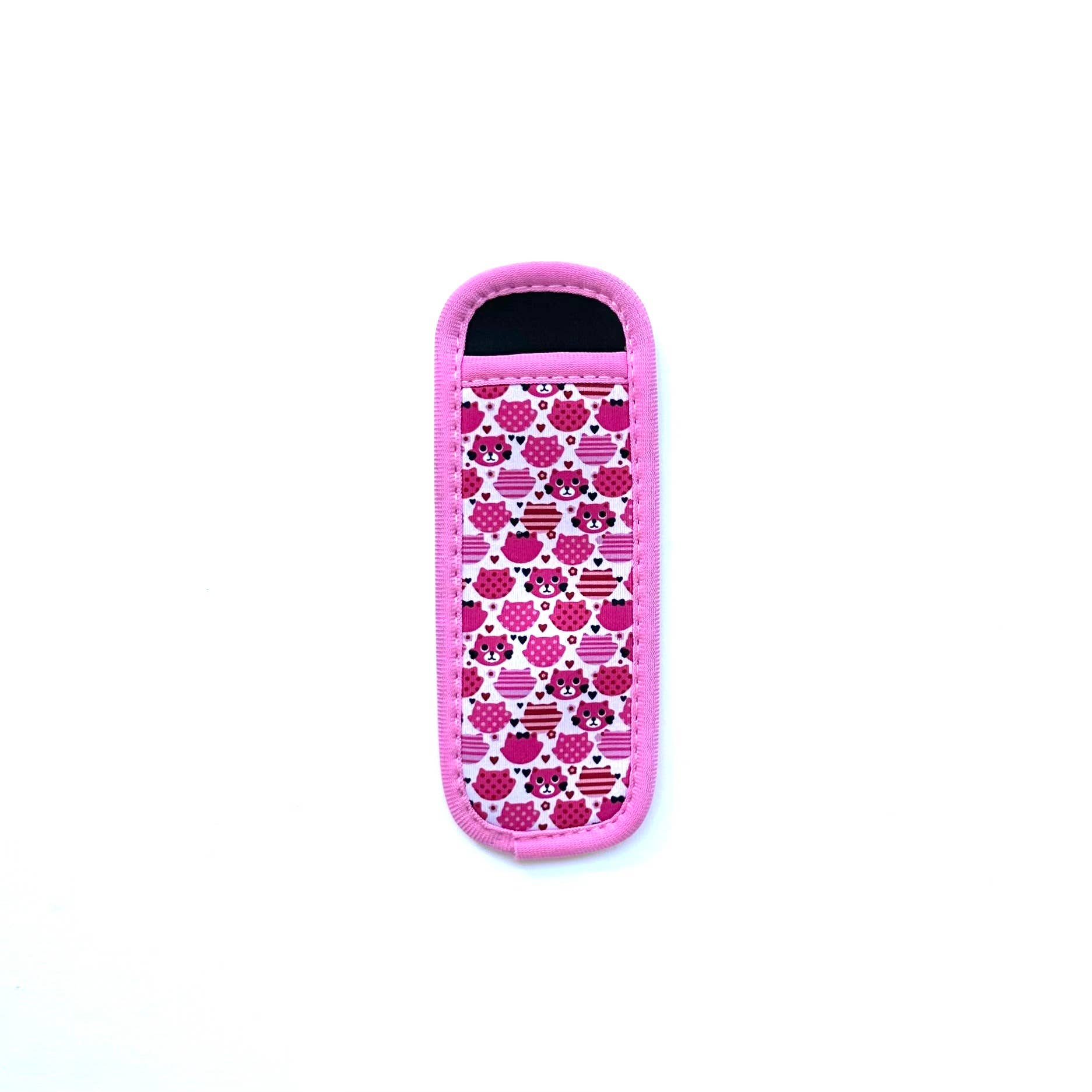 iconic mi – Engroshandel Drikkedunke – Neopren Popsicle Holder Pink Cat Freezie Koozie   1