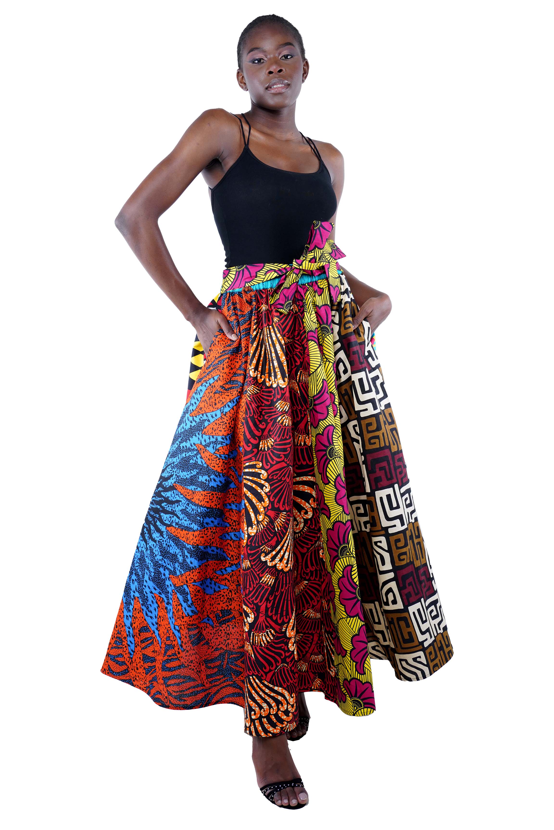 Satsuma Wholesale – Großhandel Rock – Damen – Afrikanischer Ankara Damen Traditioneller Lässiger Langer Maxirock1