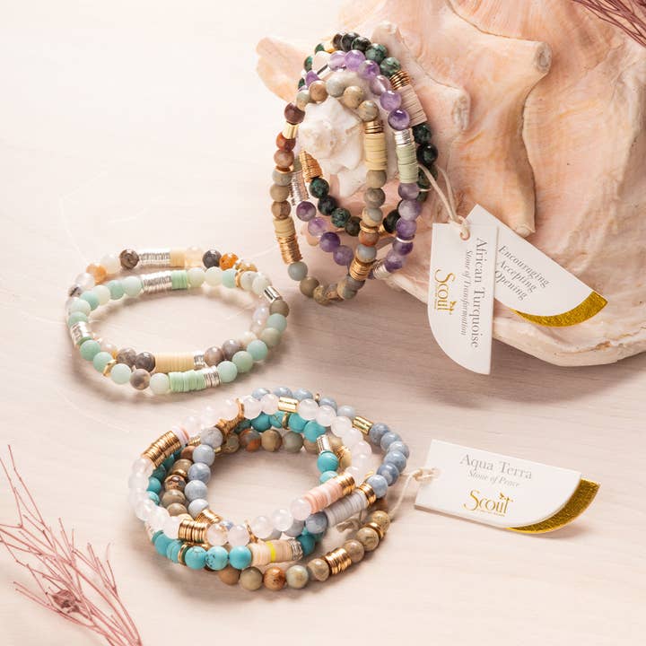 Scout Curated Wears - Wholesale Beaded Bracelet - Intermix Stone Stacking Bracelet - Mexican Onyx