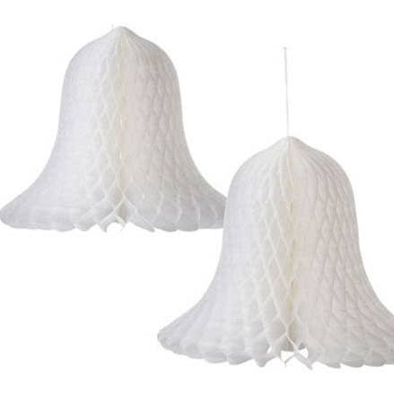Campanas de boda de papel de panal blanco (paquete de 2 campanas) para venta al por mayor de Factory Direct Craft