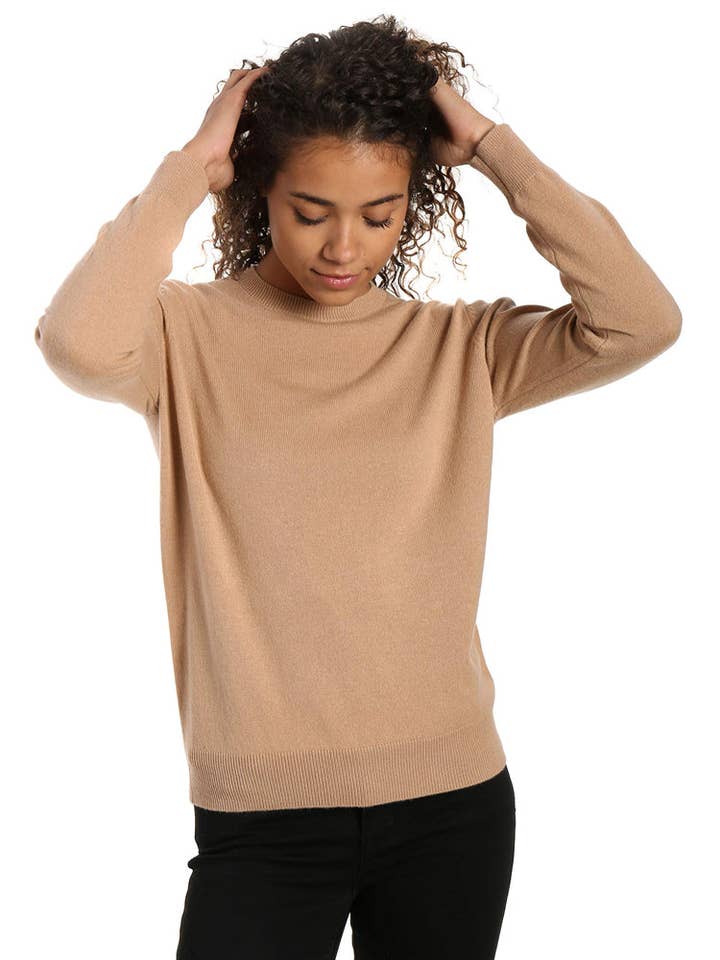 Noble Mount - Wholesale Knit Sweater - Women's - Zainuno Moizni Women's 100% Cashmere Classic Crew Neck Sweater9