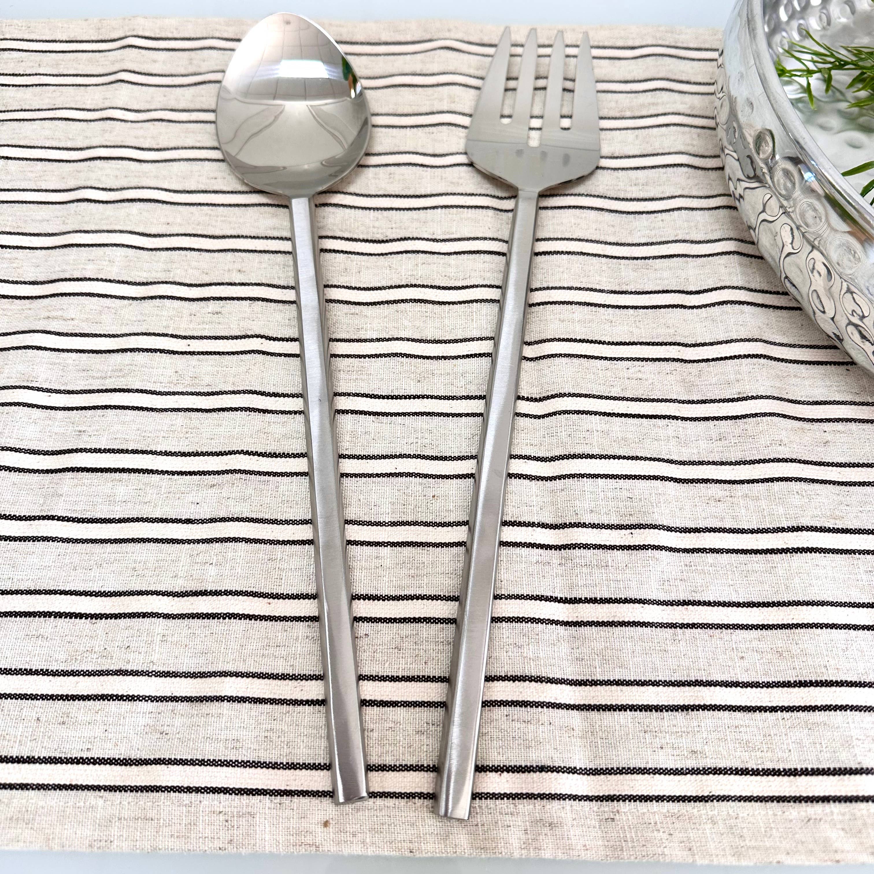 India Handicrafts Inc - Wholesale Serving Utensil - Modern Flow Handle Servers, Set of 21