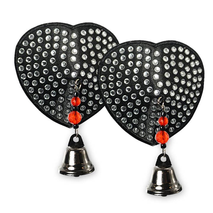 Copricapezzoli Sm Crystals Heart Black per la vendita all'ingrosso da parte di Bijoux De Nip