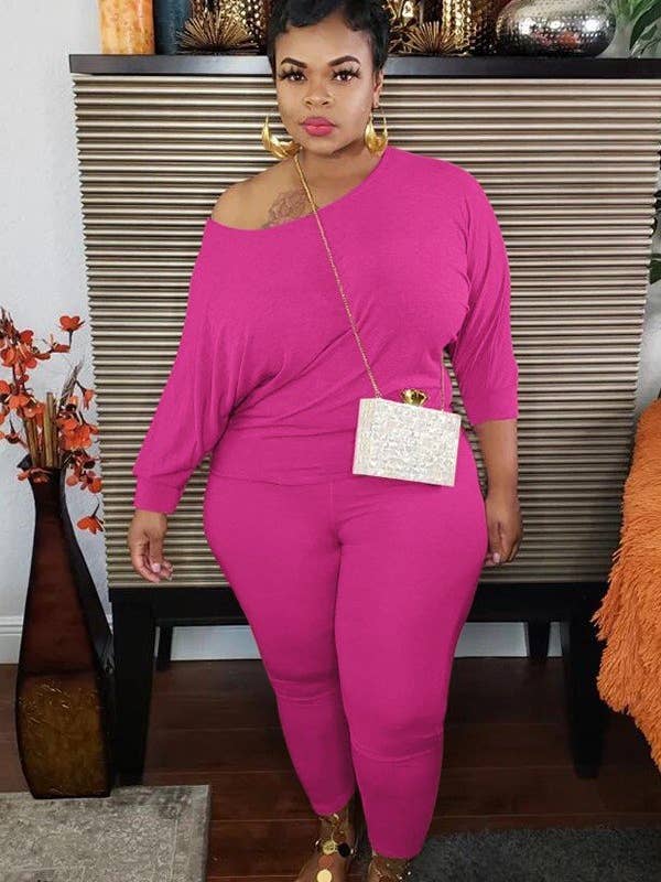 Aria Romance - Wholesale Top & Pant Set (NOT Loungewear) - Women's - Sexy Casual Fashion Off-Shoulder Two-Piece Club Outfit