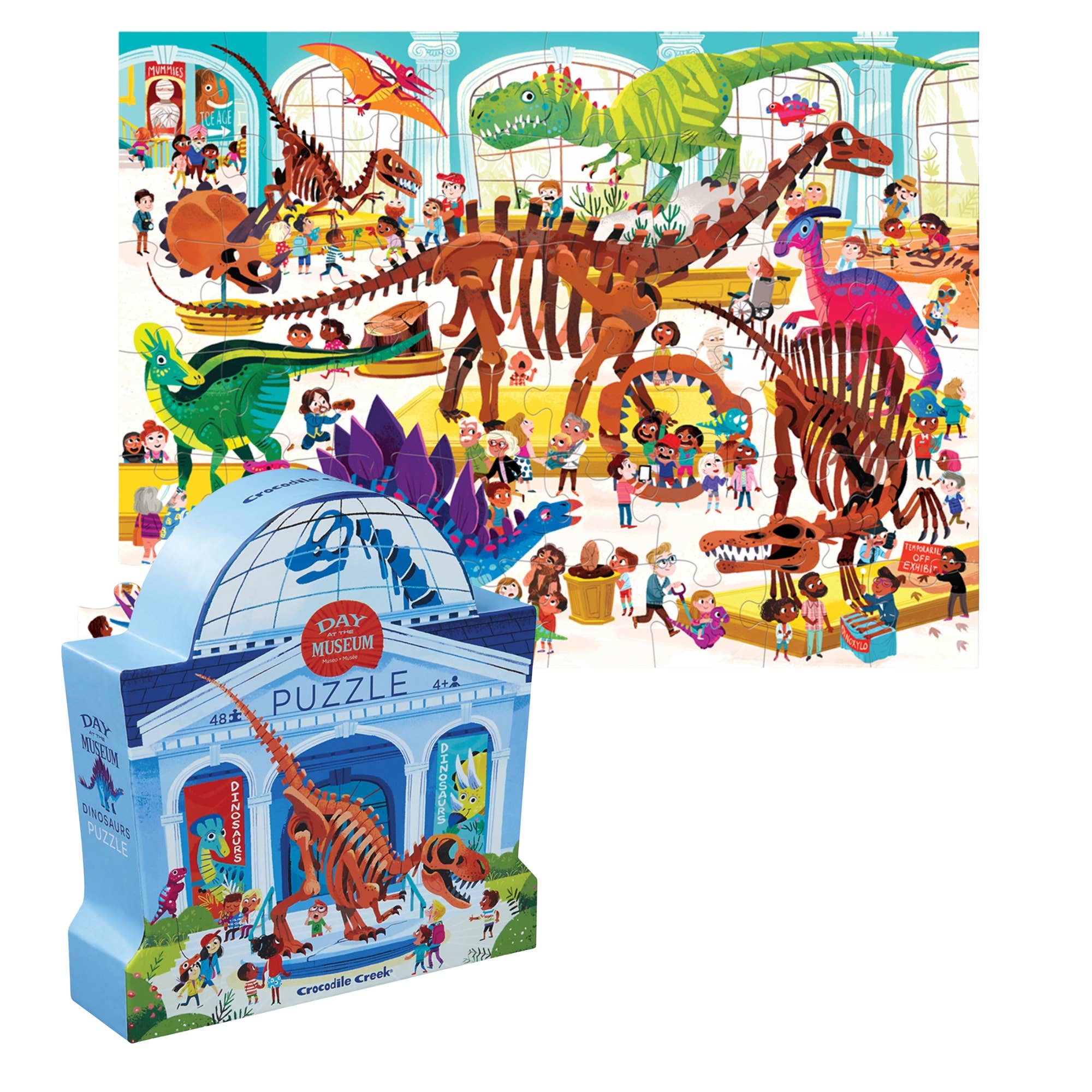 Hippychick - Vente Puzzle – enfant - Puzzle de sol 48 pièces FSC Musée des dinosaures Crocodile Creek0