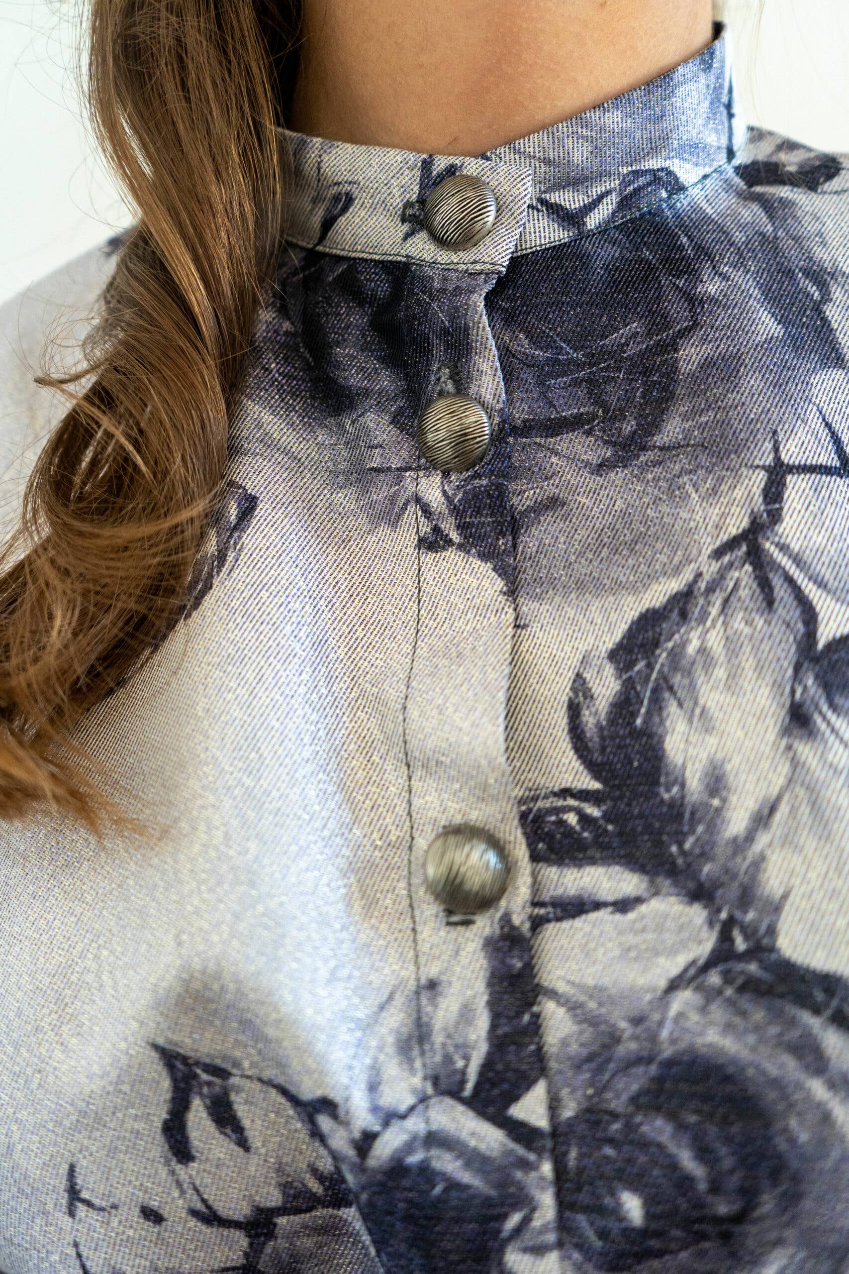 ROSAMEN BADO - Vente Chemise à col boutonné – femme - Blouse VALLOTTON - Dark flower7