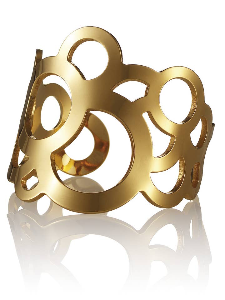 Circles Cuff Gold Plated for wholesale by David&Martin Jewellery
