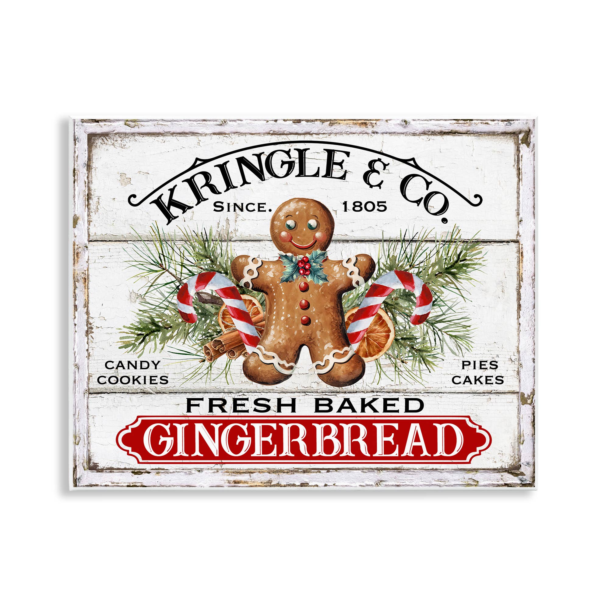 Stupell Industries - Wholesale Christmas Wall Art - Fresh Gingerbread Cookies Wall Plaque Art Holiday