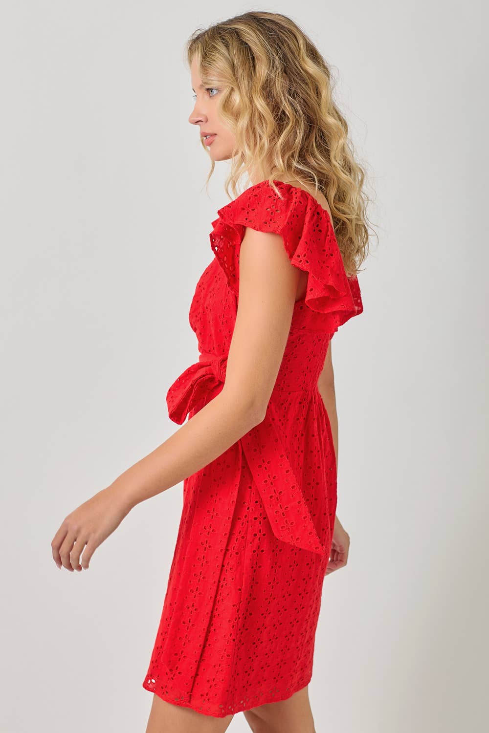 Mystree - Wholesale Dress - Women's - 61052 Surplice Neck Flutter Sleeve Tie Dress 10