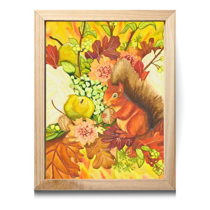 Impression à l'aquarelle de Fall Follies, 11 x 14 pouces pour la vente par Chloe Marie Hourdequin Designs