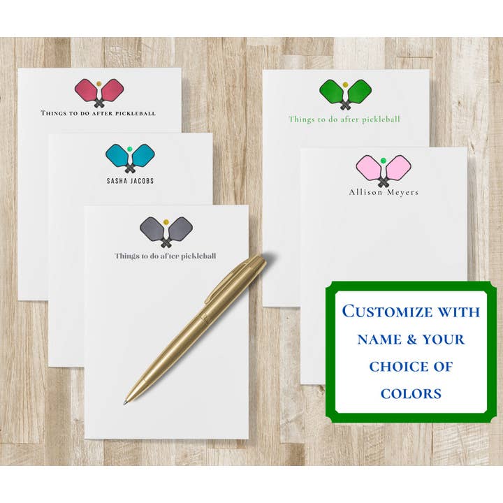 Personalized Pickleball Notepad | Pickle-ball Stationery for wholesale by The Winsome Life Stationery