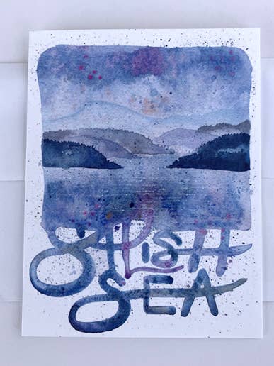 CARTE POSTALE SALISH SEA BLUES pour la vente par Jill Bliss Artwork