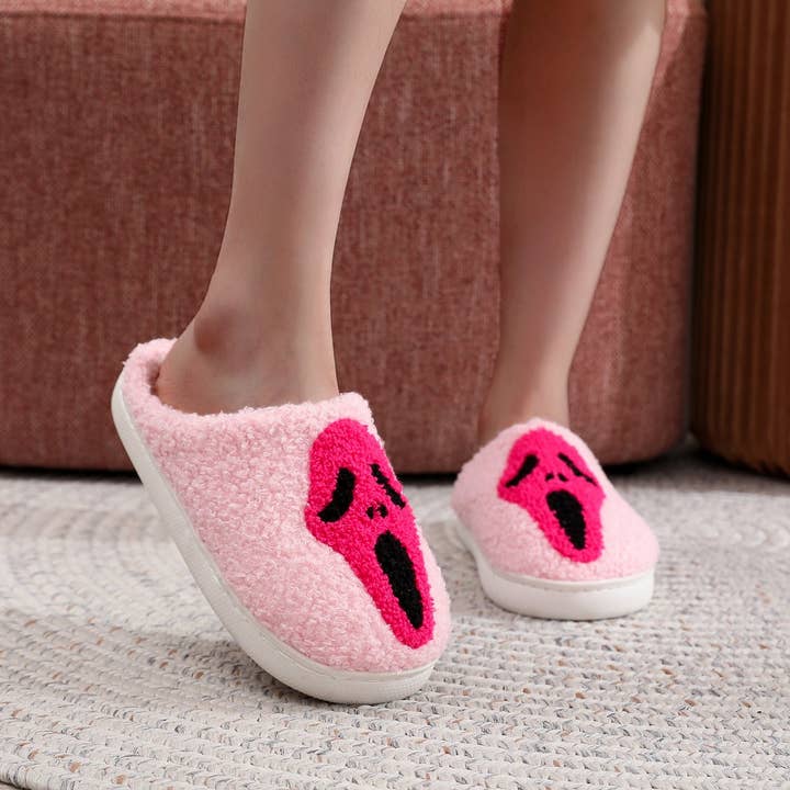 ACCITY - Wholesale Slippers - Women's - NEW HALLOWEEN GHOST FACE COTTON SLIPPERS_CWSHS0758