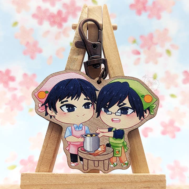 ***DÉPART À LA RETRAITE, dernière chance ! *** IIDaten Bros | Ragoût de bœuf cuisiné par Tenya et Tensei | Breloque en bois pour la vente par squibblefu