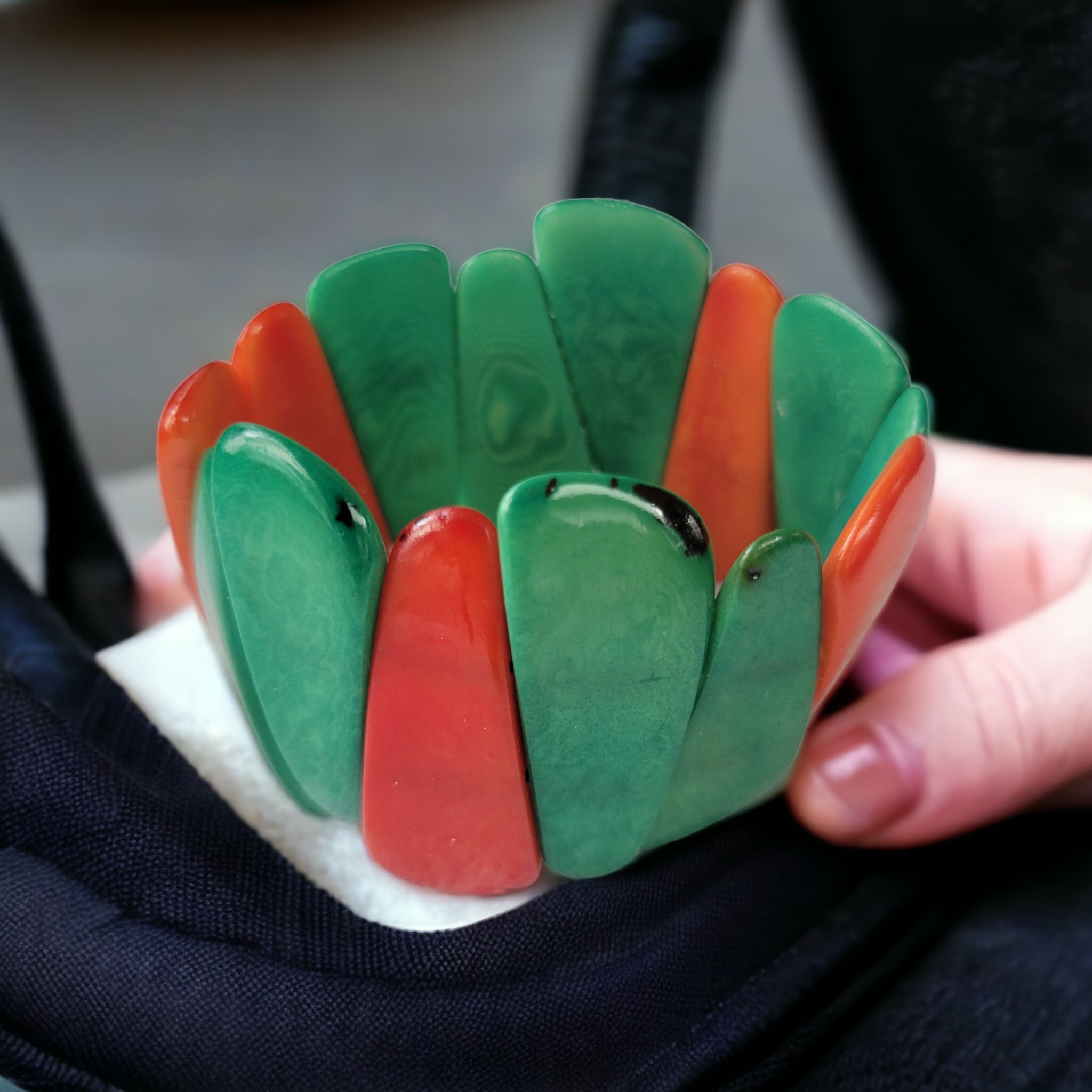 Organic jewelry by Allie - Wholesale Beaded Bracelet - Trapezoidal tagua nut bracelet mod style3