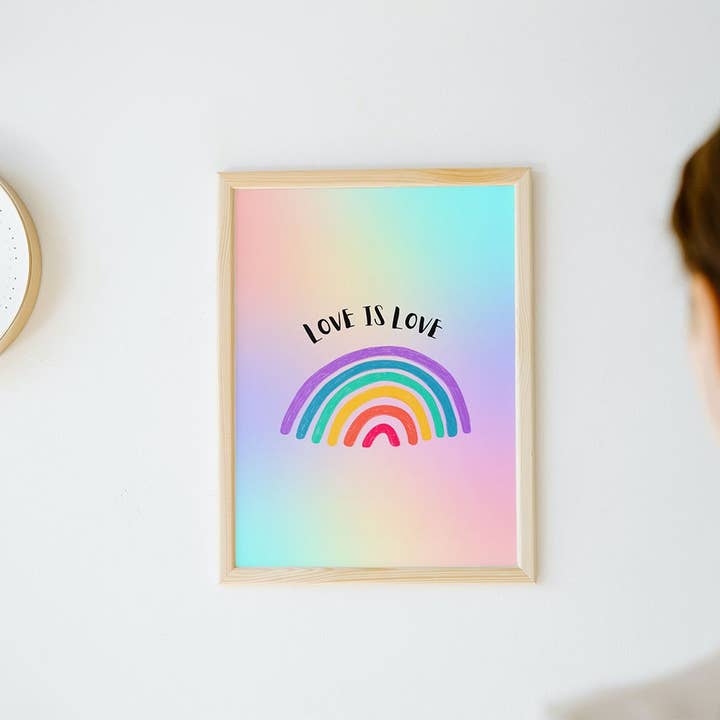 Love Is Love LGBTQ+ Pride Inclusive Print for wholesale by Lunabuloona