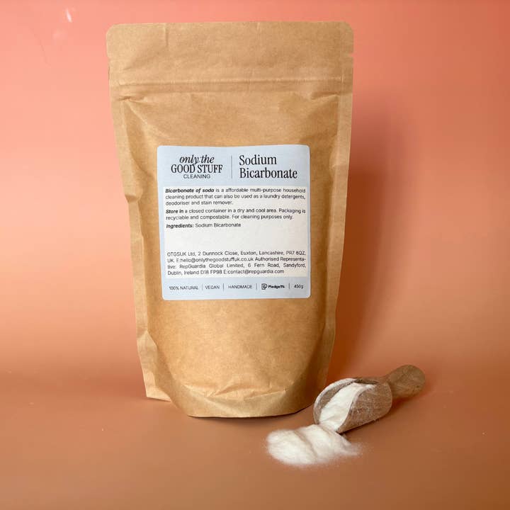 Bicarbonato di sodio - 450 g - Senza plastica per la vendita all'ingrosso da parte di Only The Good Stuff UK