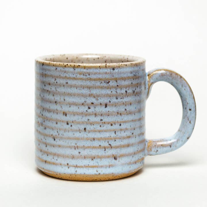 Periwinkle Blue Hand-thrown, in Ohio, Ceramic 12-14 oz Mug for wholesale by White Squirrel Clayworks