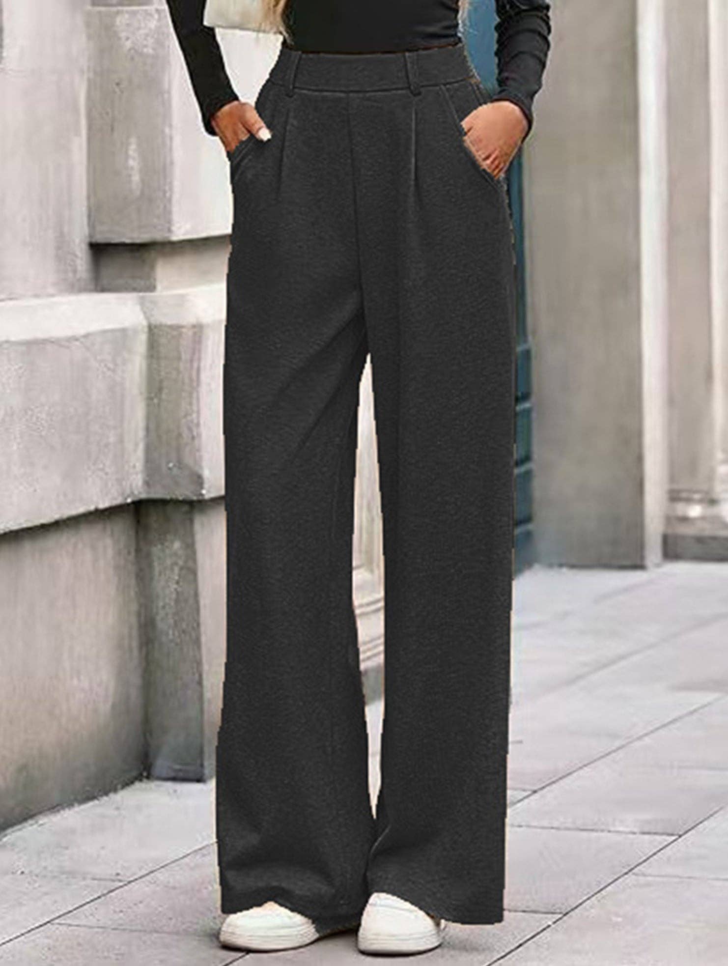 Lovenne - Wholesale Pants - Women's - Versatile solid color straight wide-leg pants29