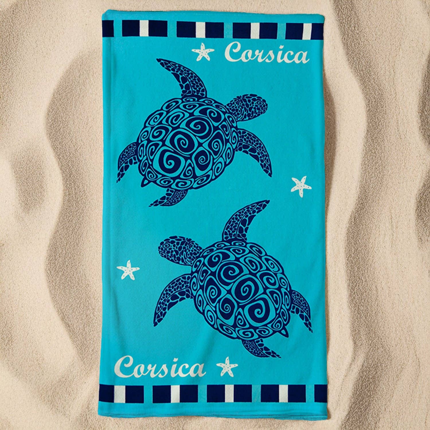 Le comptoir de la plage - Wholesale Beach Towel - Beach Towel Microfiber Blue 90x170 250g/m² - Piana1
