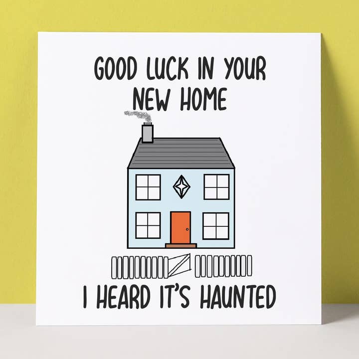 HAUNTED - NEW HOME CARD for wholesale by Pack a Punch Designs