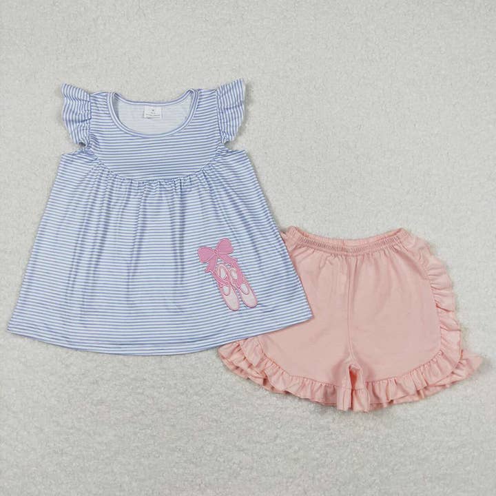 Aier Wholesale - Wholesale Clothing Set - Baby - Baby Girls Sibling Dance Shoes Ballet Design Rompers Dresses Clothes Sets