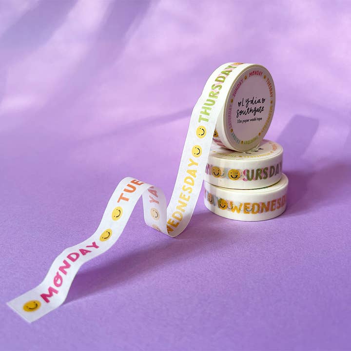Lydia Southgate - Wholesale Washi Tape - Days of the Week Washi Tape / Planner Tape