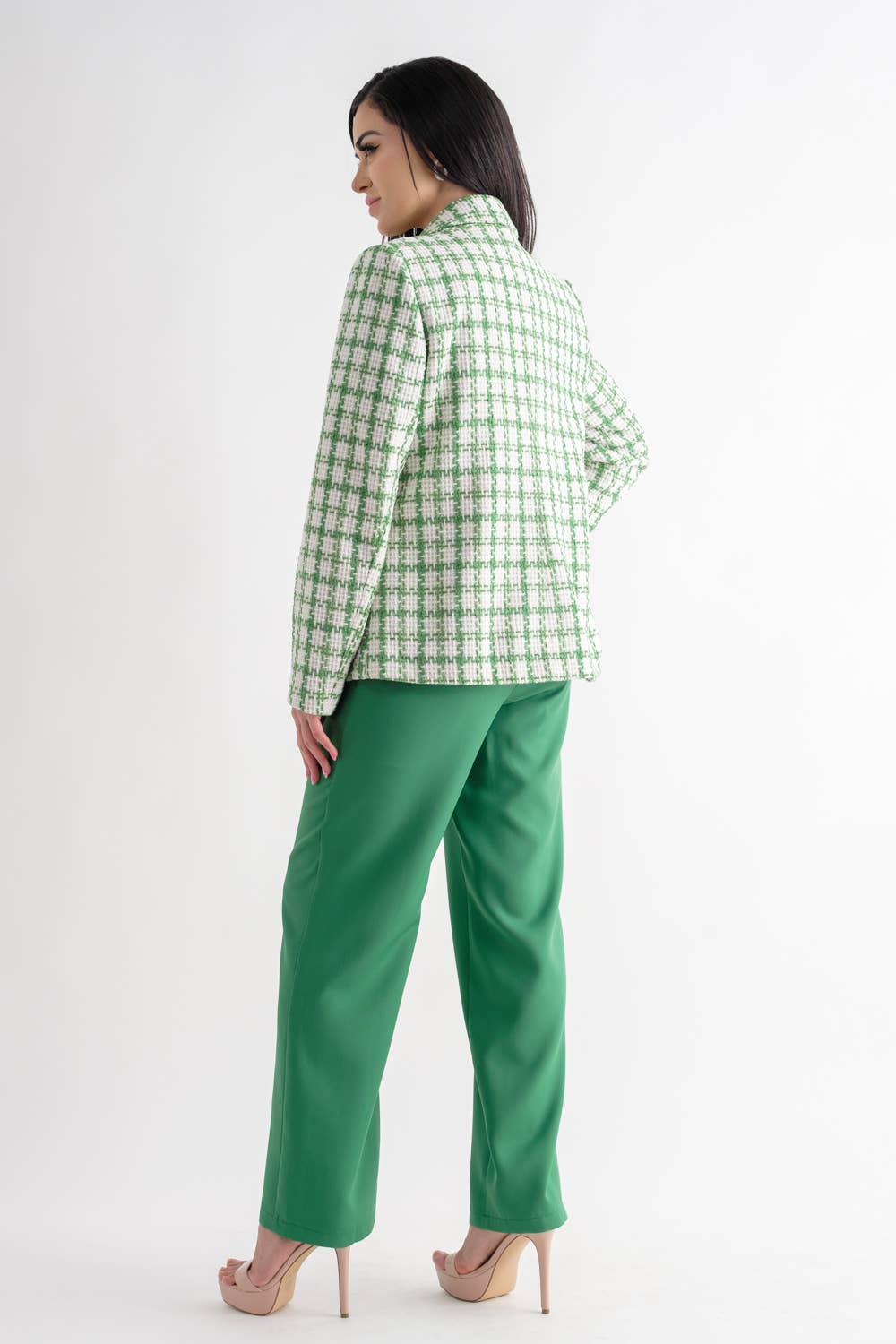 Tea & Cup - Wholesale Blazer - Women's - TCH8079-Tweed double-breasted blazer2