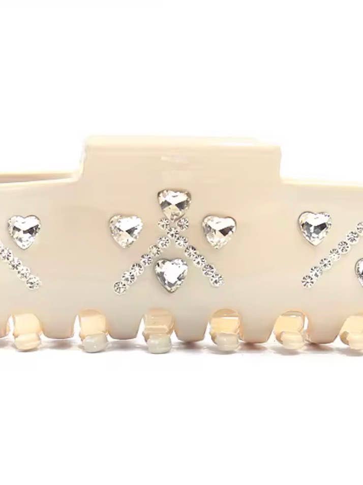 Rechteckige Haarklammer mit Nieten und Liebesmotiv für den Großhandel von Maddyloo